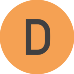 D-siiven symboli oranssilla pohjalla