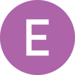 E-siiven symboli lilalla pohjalla