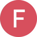 F-siiven symboli punaisella pohjalla
